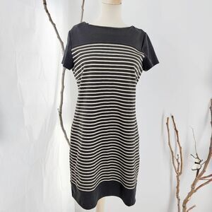 Laundry by Shelly Segal tan and black striped dress